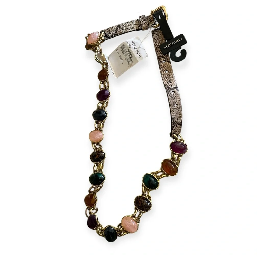 NORDSTROM Statement Belt Colorful Multi Vibrant Stone Embellished